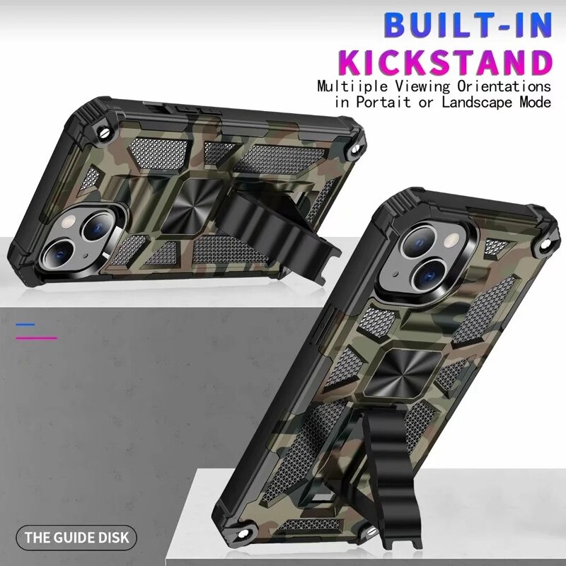 เคส iphone 7 plus / 8 plus #เคสแบบฝาหลัง ไฮบริด PC TPU + Kickstand ลายพราง Camouflage Design