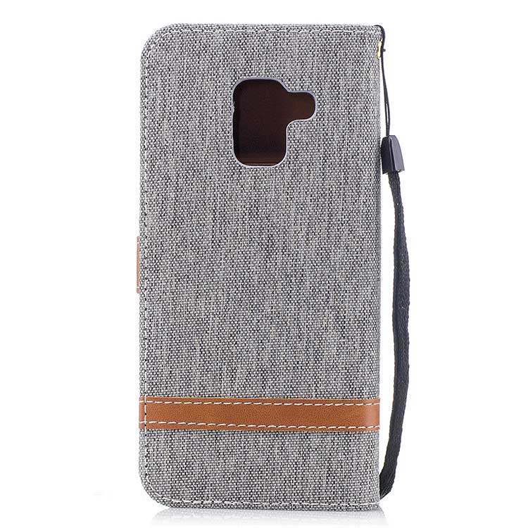 Case Samsung Galaxy A8+ (2018) #เคสฝาพับหนัง PU พร้อมสายคล้องมือ