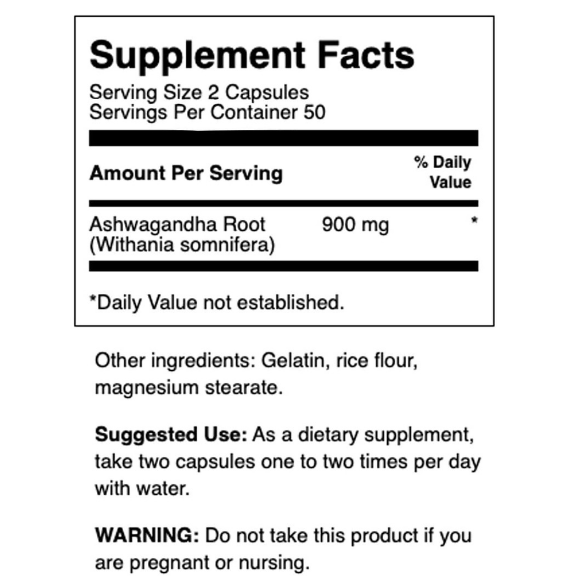 โสมอินเดีย Ashwagandha 450 mg 100 Capsules (Swanson®)