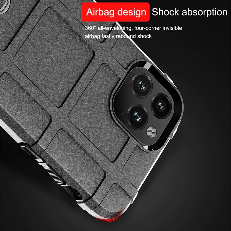 เคส iPhone 12 Pro Max#เคสฝาหลัง Rugged Shield Series Soft Silicone Shock Absorption Matte กันกระแทก
