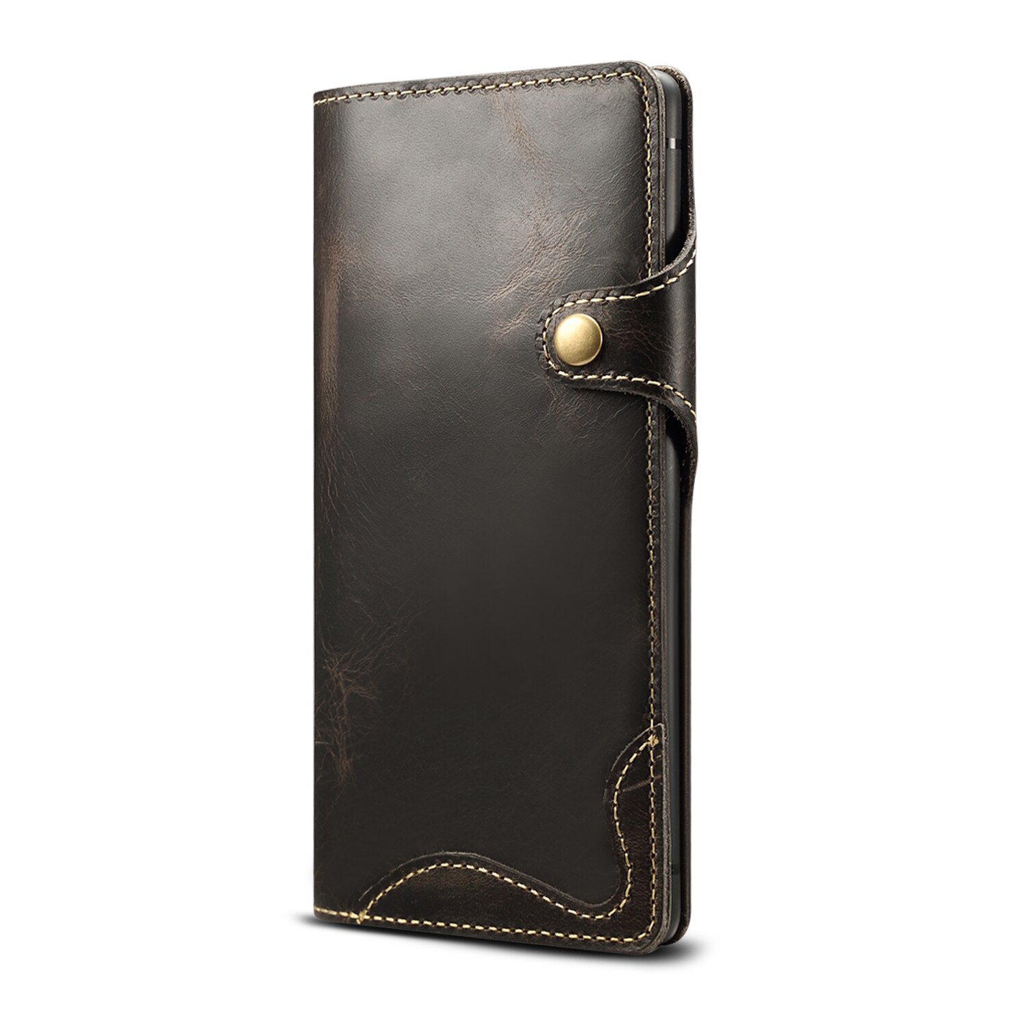 เคส iPhone 12 Pro Max #เคสฝาพับหนังแท้พร้อมสายคล้อง Genuine Wallet Leather Phone Cover with Lanyard