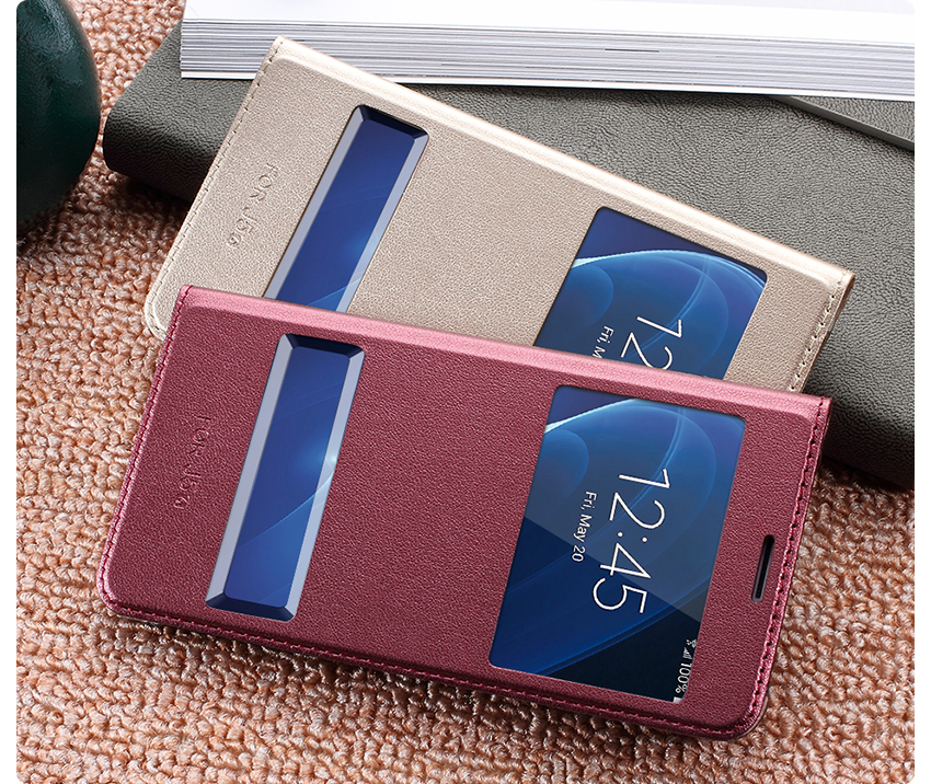 เคส Samsung Galaxy J7 (2016) #เคสฝาพับ 2 ช่องวิว Double Window Leather คุณภาพดี
