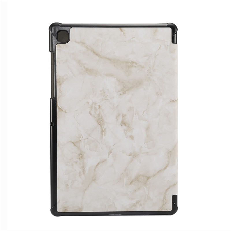 เคส Samsung Galaxy Tab S5e SM-T720 #เคสฝาพับปกสามพับลายเนื้อหินอ่อน Marble Texture Tri-fold PU Leather + PC Stand Tablet Shell