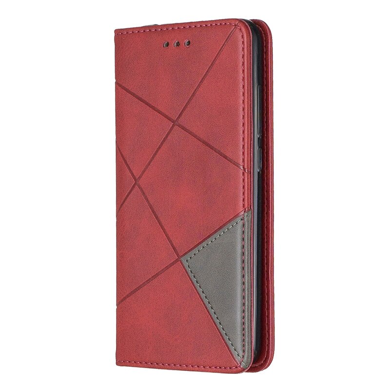 Case iPhone 13 Pro Max#เคสฝาพับหนัง PU มีช่องเสียบ ID บัตรอื่นๆในตัว Geometric Pattern Leather Card Holder Protective