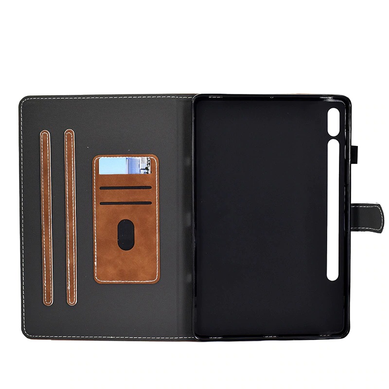 Case Samsung Galaxy Tab S7 SM-T870 SM-T875 #เคสฝาพับหนัง PU มีช่องใส่บัตร Magnetic Flip PU Leather Case Cover Stand