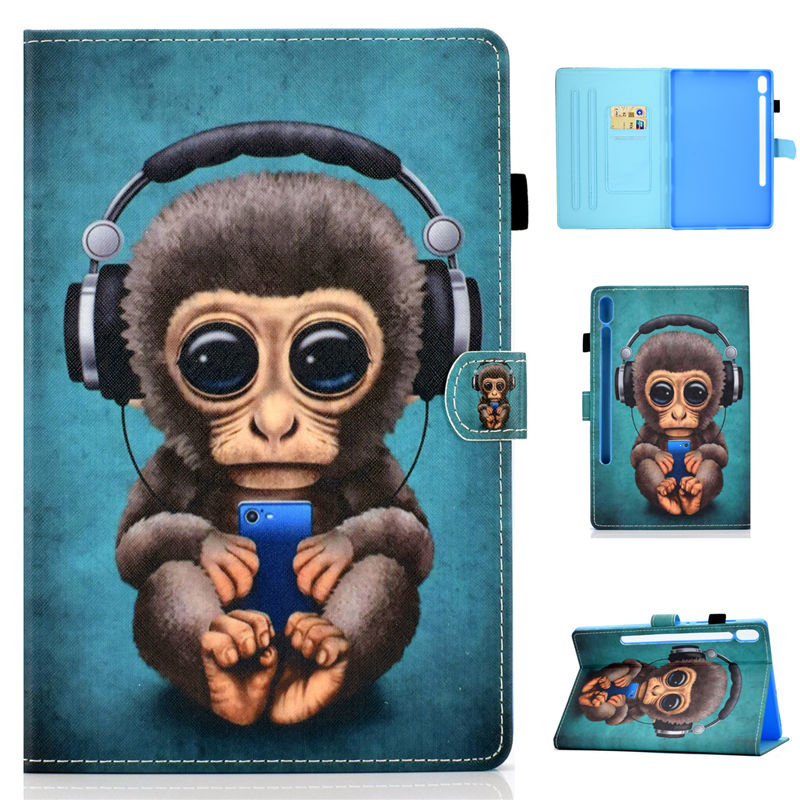 Case Samsung Galaxy Tab S7 SM-T870 SM-T875 #เคสฝาพับหนัง PU พิมพ์ลาย Pattern Printing Stand Leather