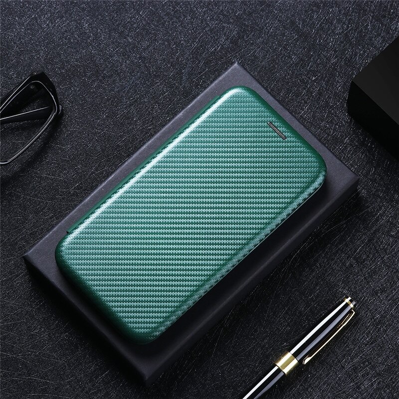 เคส vivo V21 5G#เคสฝาพับลายคาร์บอนไฟเบอร์มีช่องใส่การ์ด Carbon Fiber Wallet Card Slot Magnet Stand Phone Cover