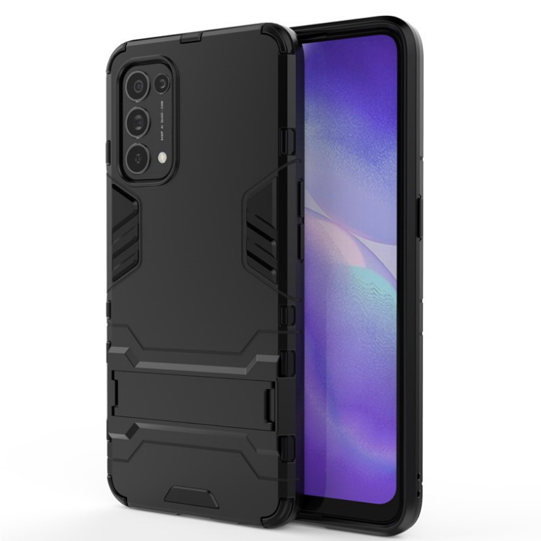เคส OPPO Reno 5 5G #เคสฝาหลังพลาสติก ไฮบริด TPU + Kickstand