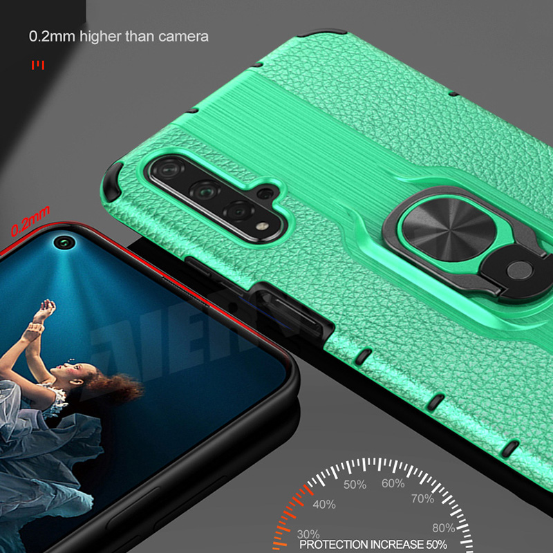 Case Huawei Nova 5T #เคสฝาหลังไฮบริดมีแหวนสวมนิ้ว Detachable Ring Holder Kickstand PC TPU Combo Case