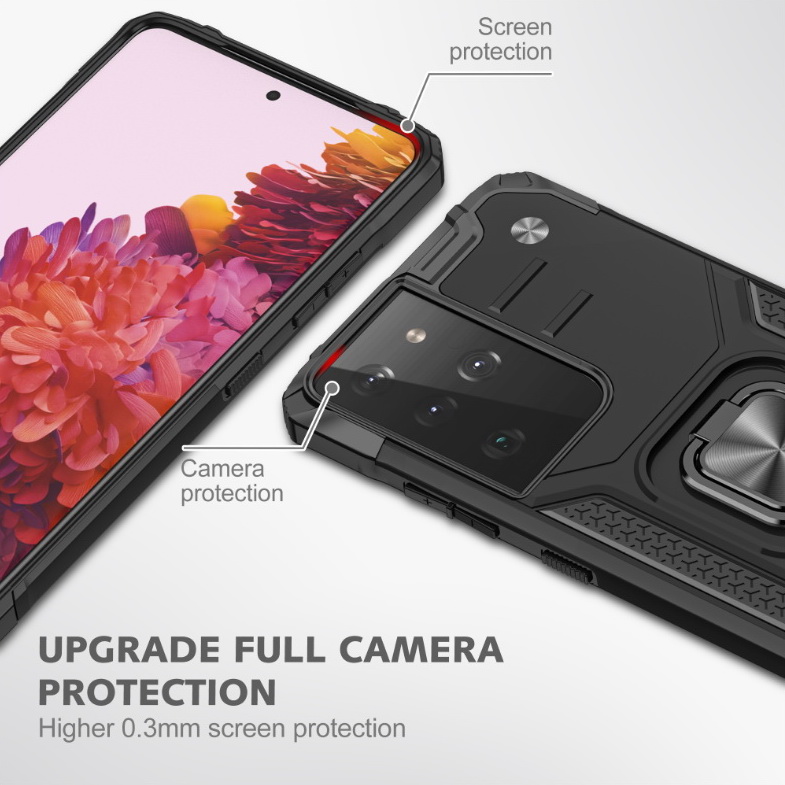 เคส Samsung Galaxy S21 Ultra 5G #เคสฝาหลัง Hybrid TPU+PC มีแหวนสวมนิ้ว