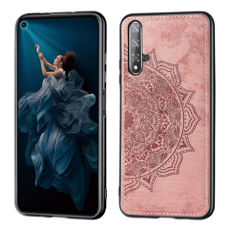 Case Huawei Nova 5T #เคสฝาหลัง Imprint Mandala Flower ลายดอกไม้หนัง PU+PCTPU ไฮบริด