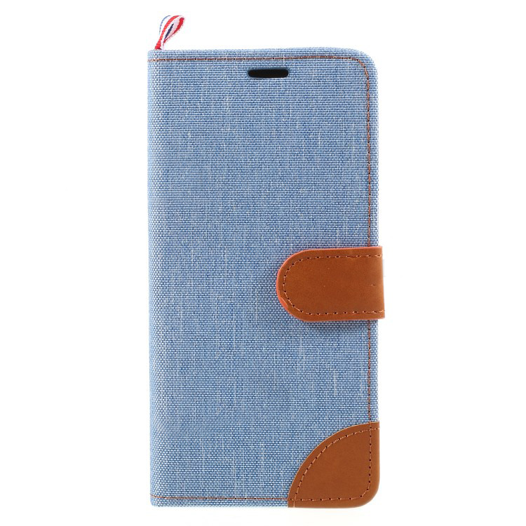 เคส Samsung Galaxy A8 (2018) #เคสฝาพับหนัง PU ผิวผ้ายีนส์สไตล์กระเป๋าสตางค์