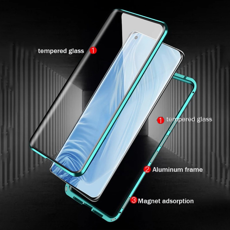 เคส Xiaomi Mi 11 #เคสฝาครอบกระจกขอบโลหะดูดซับแม่เหล็กหน้าหลัง Fully Protection Magnetic Adsorption Glass Metal Phone Protective