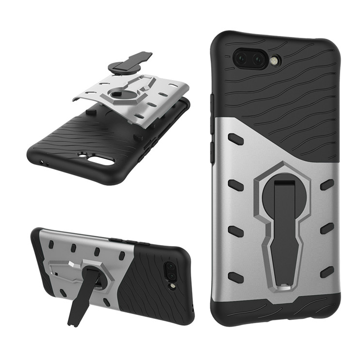 Case Honor 10 #เคสฝาหลัง TPU นุ่ม + พลาสติก มีขาตั้งในตัวหมุนได้ 360 องศา