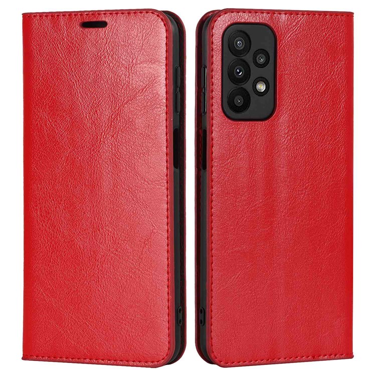 Case Samsung Galaxy A23 4G #เคสฝาพับหนังแท้แบบกระเป๋าสตางค์คุณภาพดี Crazy Horse Genuine Leather Cover