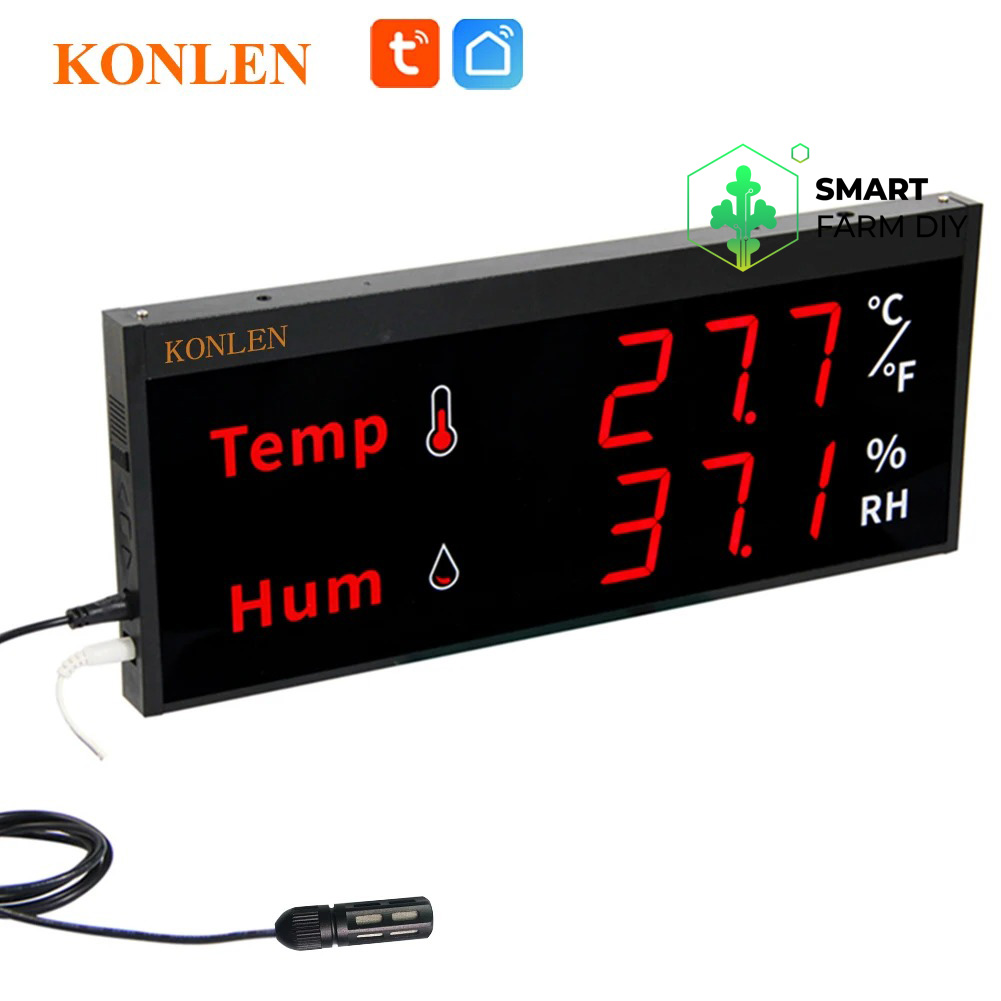 Konlen เซ็นเซอร์วัดอุณหภูมิความชื้นอัจฉริยะ Wi-Fi