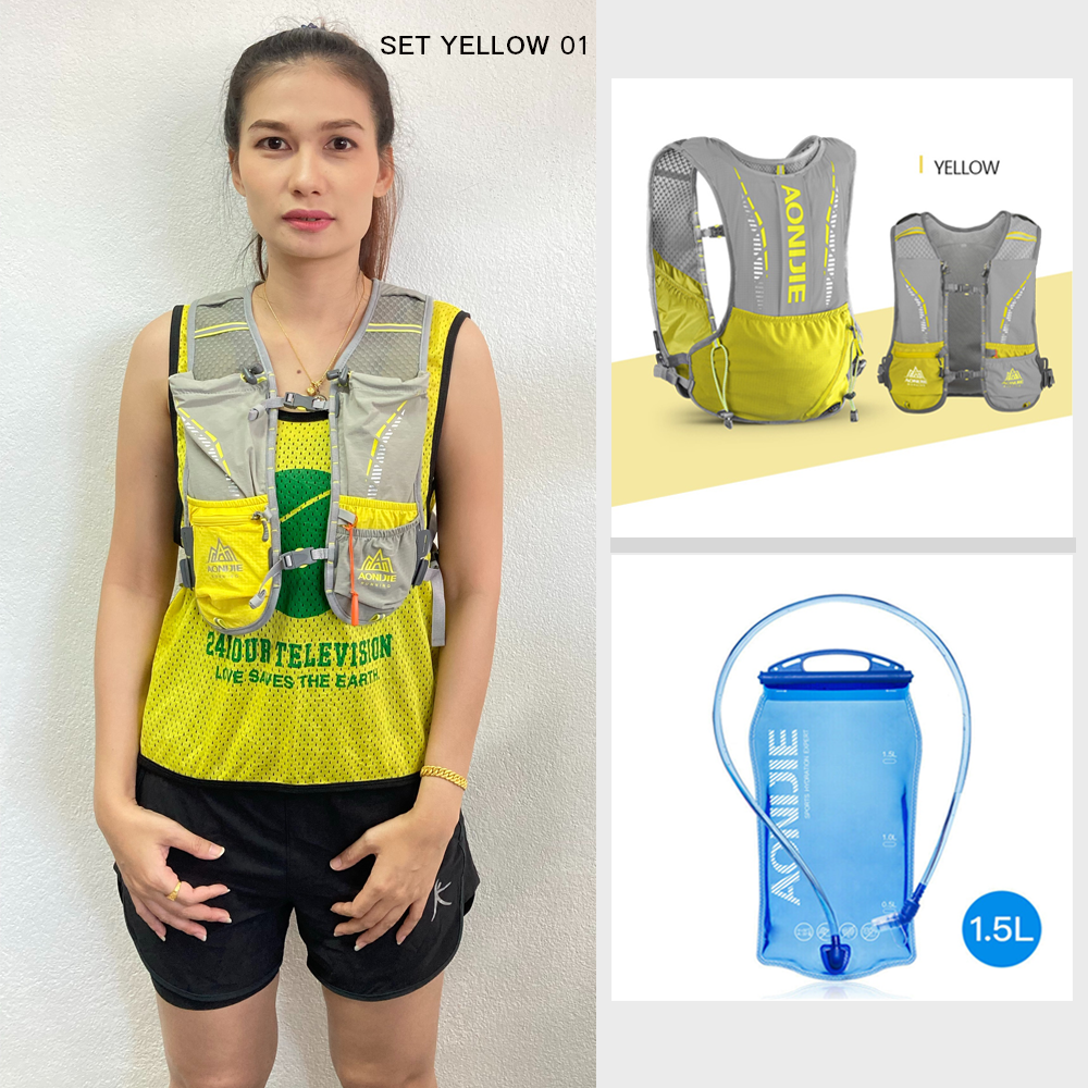 เป้น้ำความจุ 5L น้ำหนักเบา ระบายอากาศดี สำหรับ วิ่งเทรล วิ่งมาราธอน ปั่นจักรยาน AONIJIE รุ่น C9102 Ultra Vest 5L (B02)