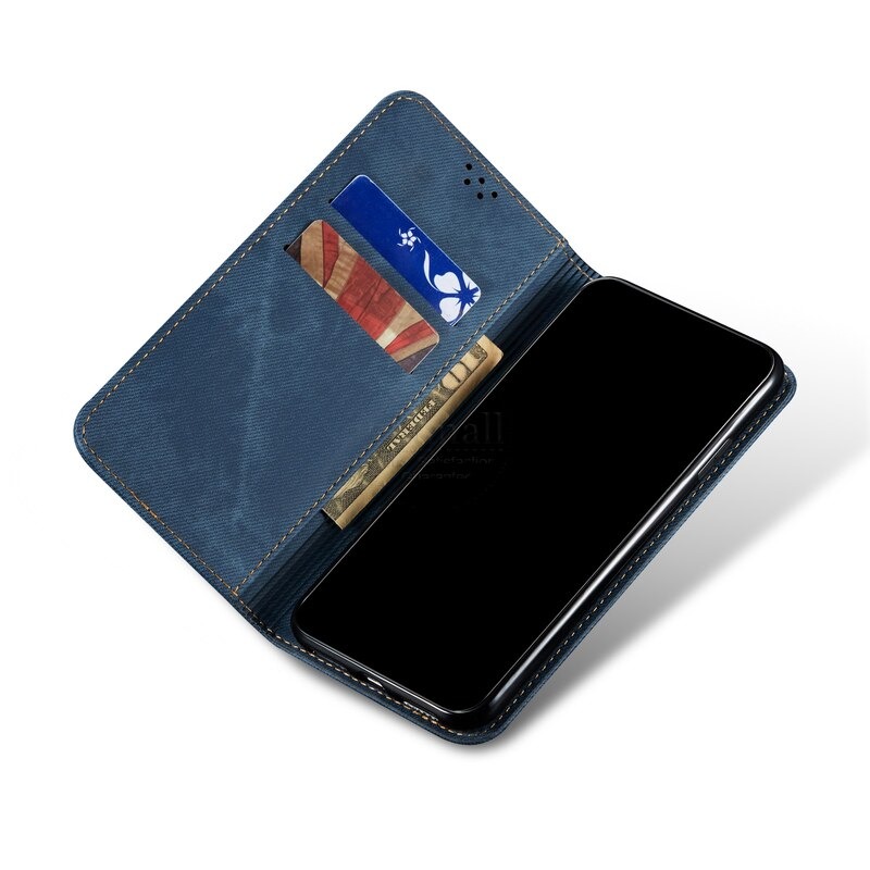 เคส Samsung Galaxy A32 5G #เคสฝาพับสไตล์ย้อนยุคผิวผ้ายีนส์แบบกระเป๋าสตางค์