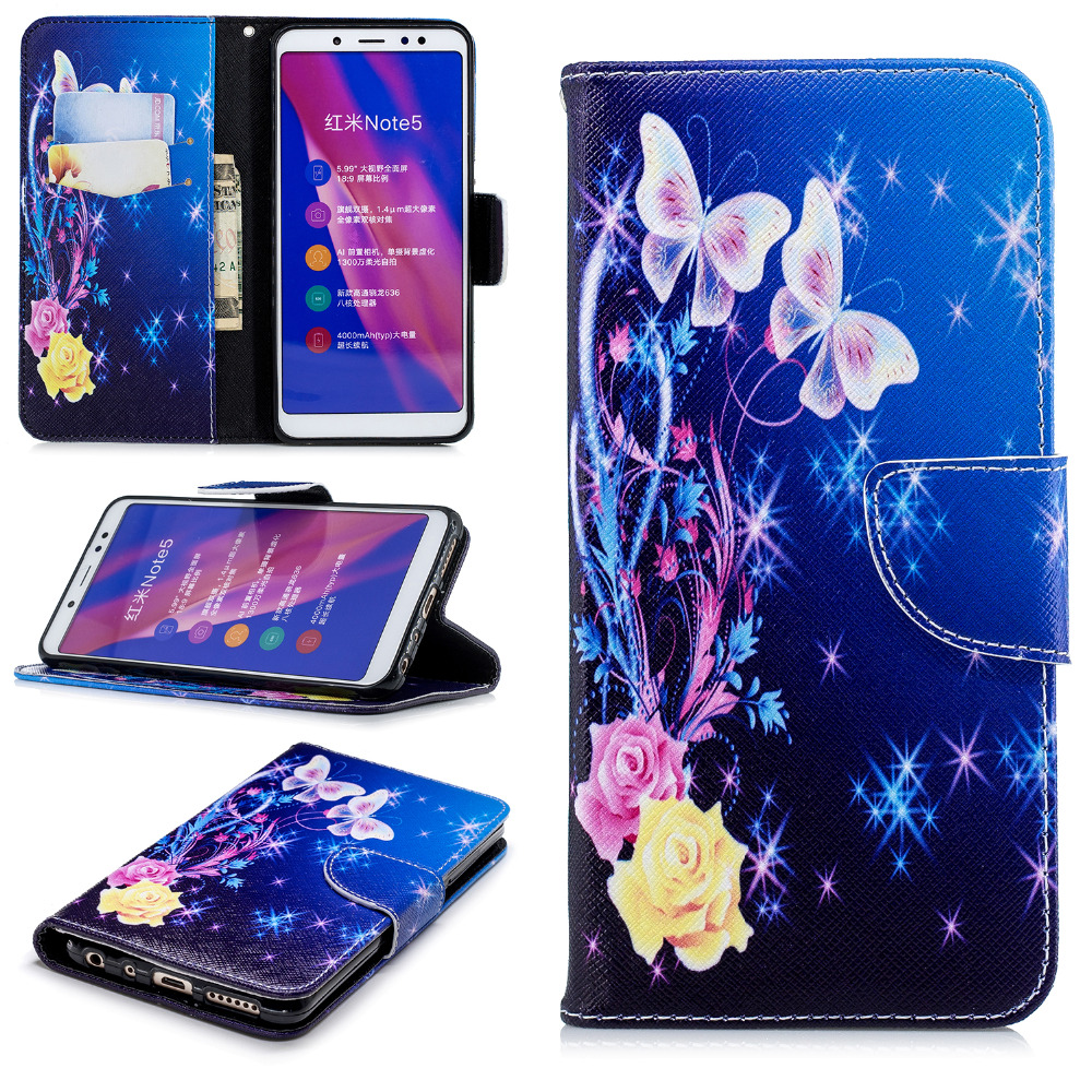 เคส Xiaomi Redmi Note 5 / Note Pro #เคสฝาพับสไตล์กระเป๋าสตางค์พิมพ์ลายสวยๆ Pattern Printing Magnetic Leather