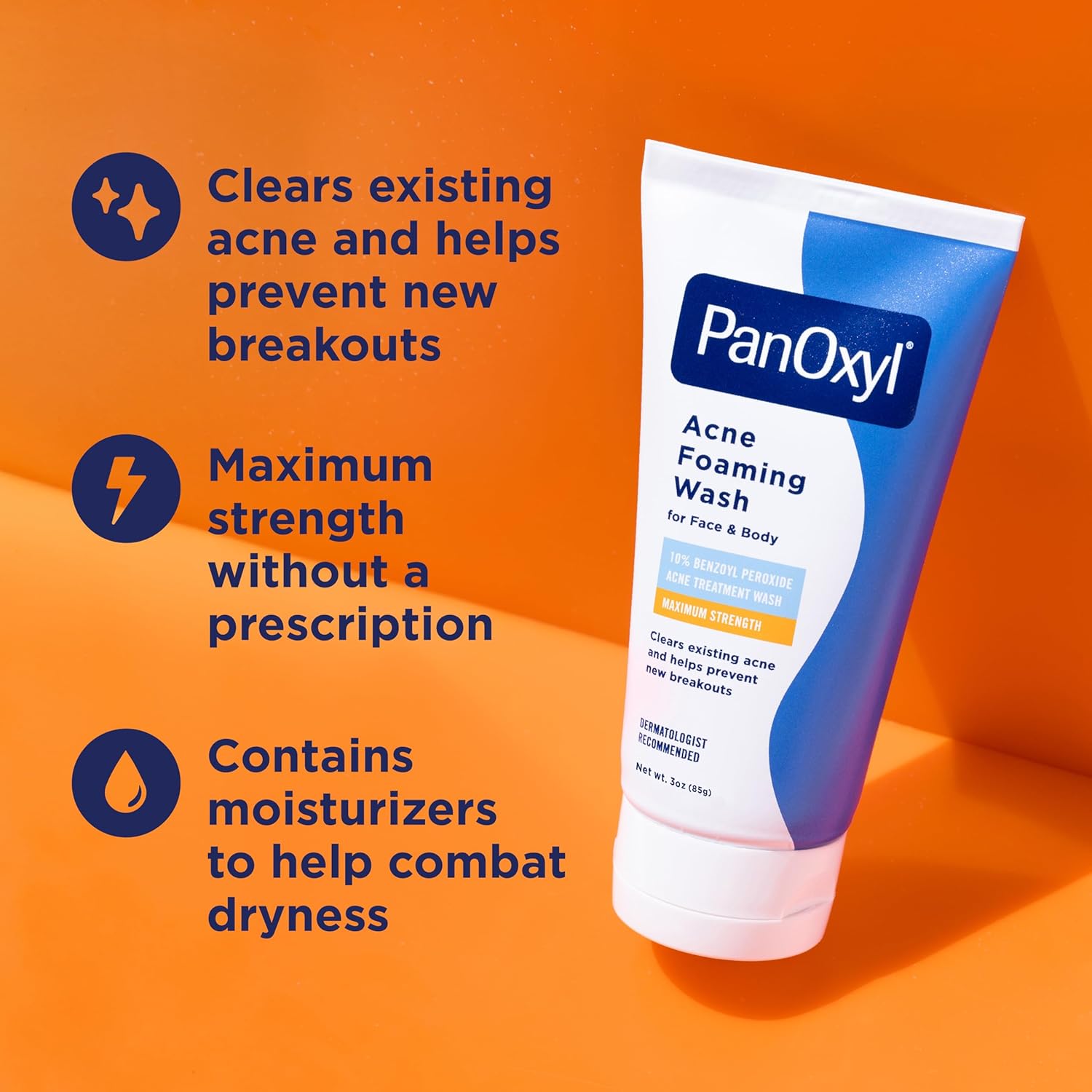 PanOxyl® Acne Foaming Wash For Face & Body Maximum Strength 85 g โฟมล้างหน้า สำหรับผิวเป็นสิว
