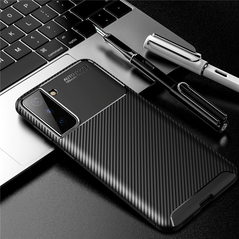 Case Samsung Galaxy S22 5G#เคสฝาหลังนิ่ม Carbon Fiber Anti-drop TPU Protection