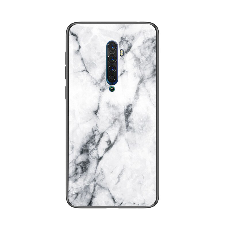 Case OPPO Reno 2F #เคสฝาหลัง Gradient Color ลายหินอ่อน Glass + PC + TPU Hybrid Case