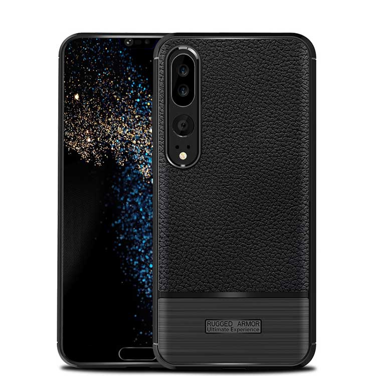 เคส Huawei P20 Pro #เคสฝาหลัง TPU นิ่มผิวลิ้นจี่กันลื่นคุณภาพดีราคาถูก