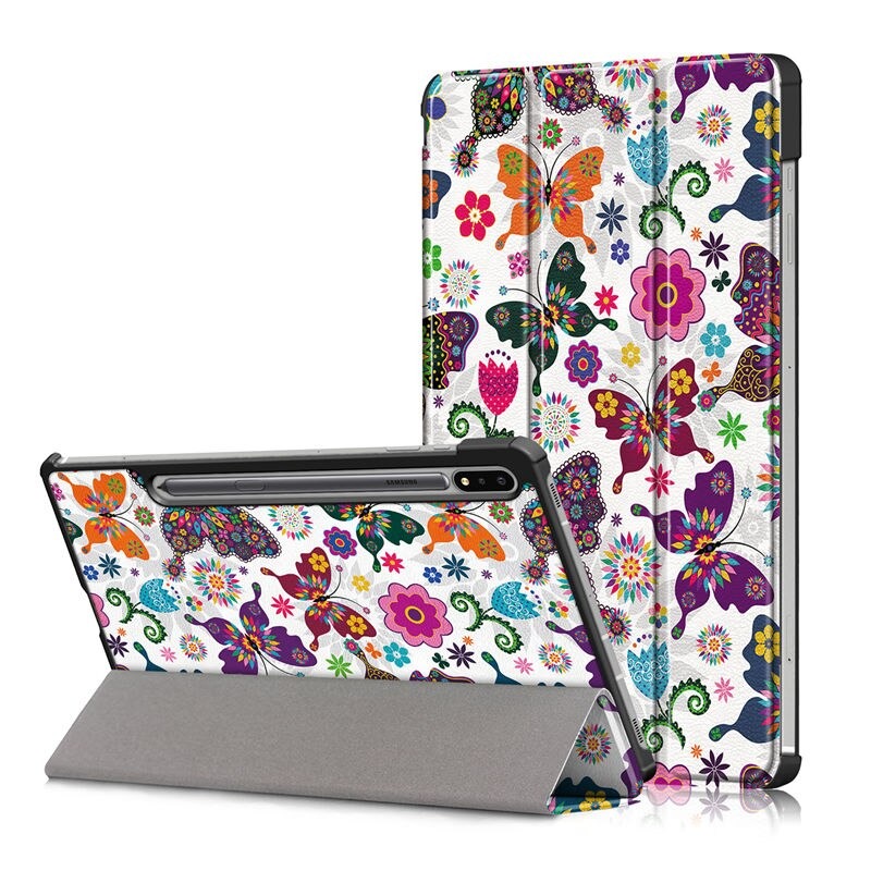 เคส Samsung Galaxy Tab S7 FE 12.4"(T730,T736) #เคสแบบฝาพับหนัง PU พิมพ์ลาย Patterned Tri-fold Stand Leather Smart Case