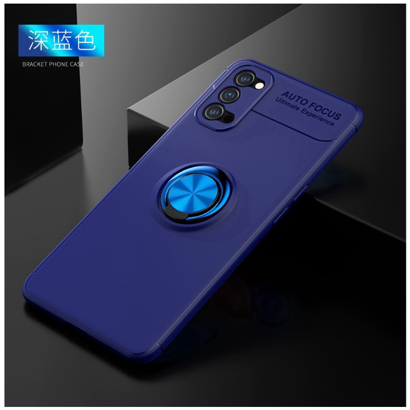 Case OPPO Reno 4 Pro 5G #เคสฝาหลัง Soft TPU Finger Ring Kickstand (แผ่นโลหะแบบ Built-in) Soft TPU