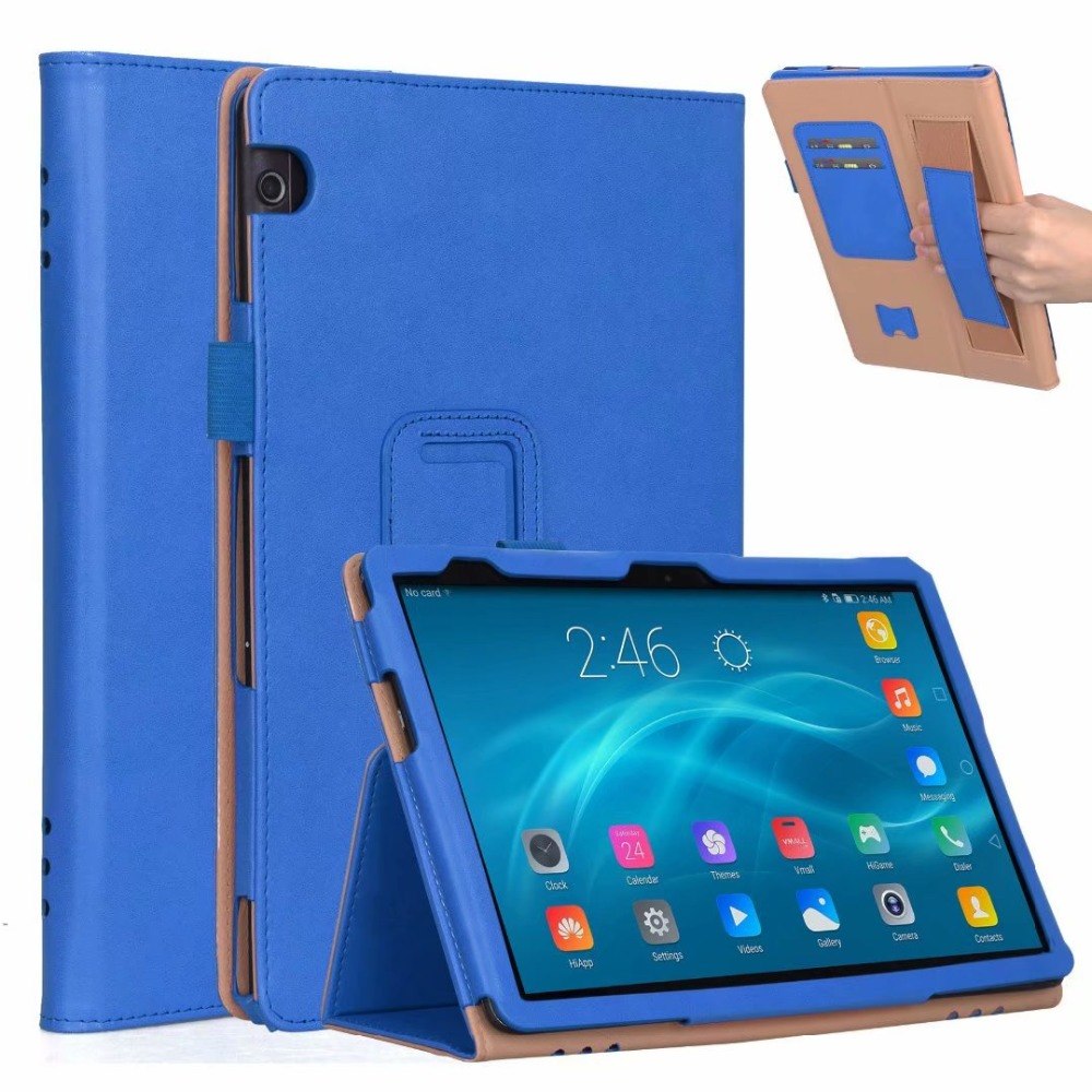 Case Huawei MediaPad T5 10 #เคสฝาพับหนัง PU มีที่สวมนิ้ว Card Holder Stand PU Leather Smart Case