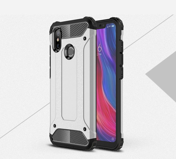 Case Xiaomi Mi 8 (6.21 นิ้ว) #เคสฝาหลังเกราะป้องกัน ไฮบริด พลาสติก+TPU