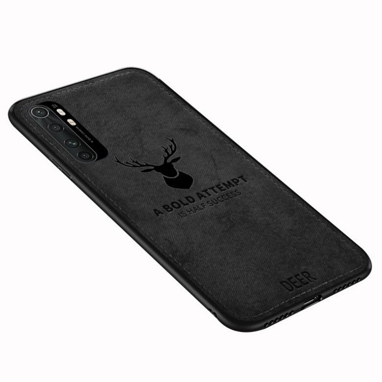 Case Xiaomi Mi Note 10 Lite #เคสฝาหลังเคลือบผิวผ้า PC + TPU Retro Velvet Cloth Coated