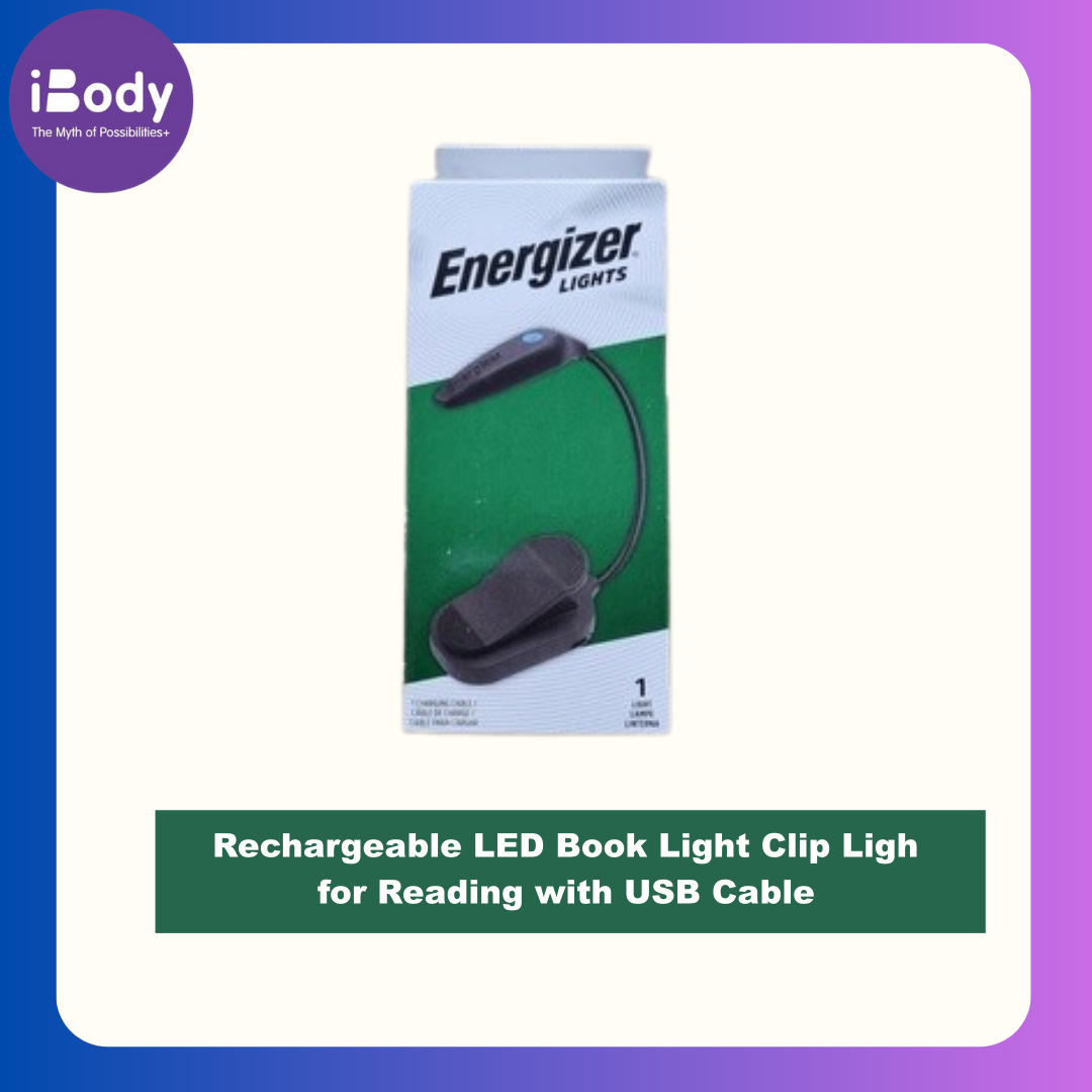 Energizer® Rechargeable LED Book Light Clip Light for Reading with USB Cable ไฟ LED แบบหนีบ ไฟอ่านหนังสือ คอยืดหยุ่น
