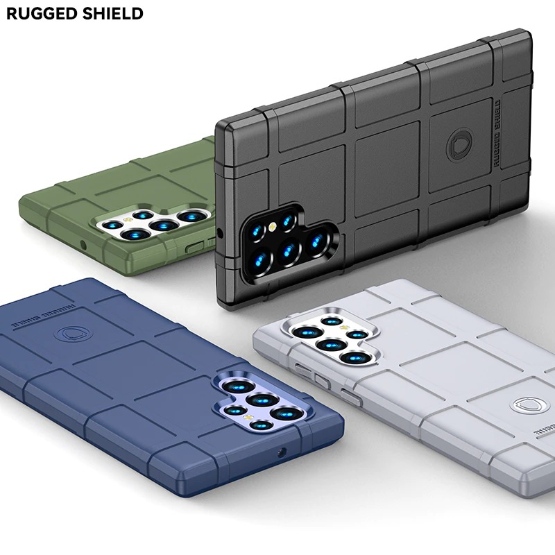 เคส Samsung Galaxy S23 Ultra 5G #เคสฝาหลัง Rugged Shield Series Soft Silicone Shock Absorption Matte กันกระแทก