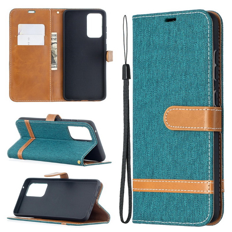 เคส Samsung Galaxy A72 / A72 5G #เคสฝาพับหนัง PU พร้อมสายคล้องมือ สีสันสดใส