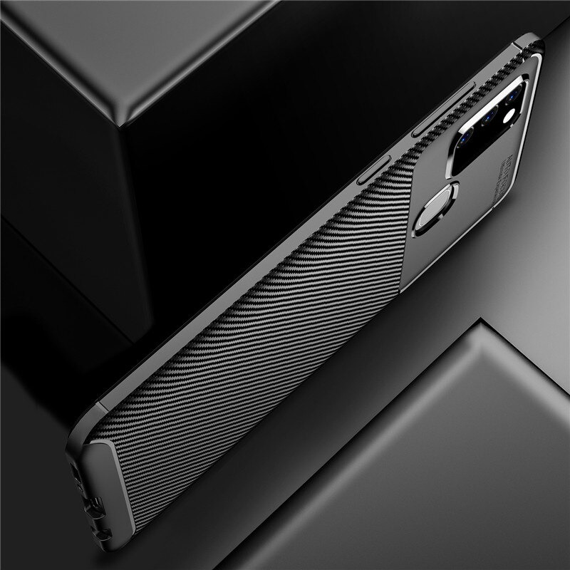 Case Samsung Galaxy A21s #เคสฝาหลังนิ่ม Carbon Fiber Anti-drop TPU Protection