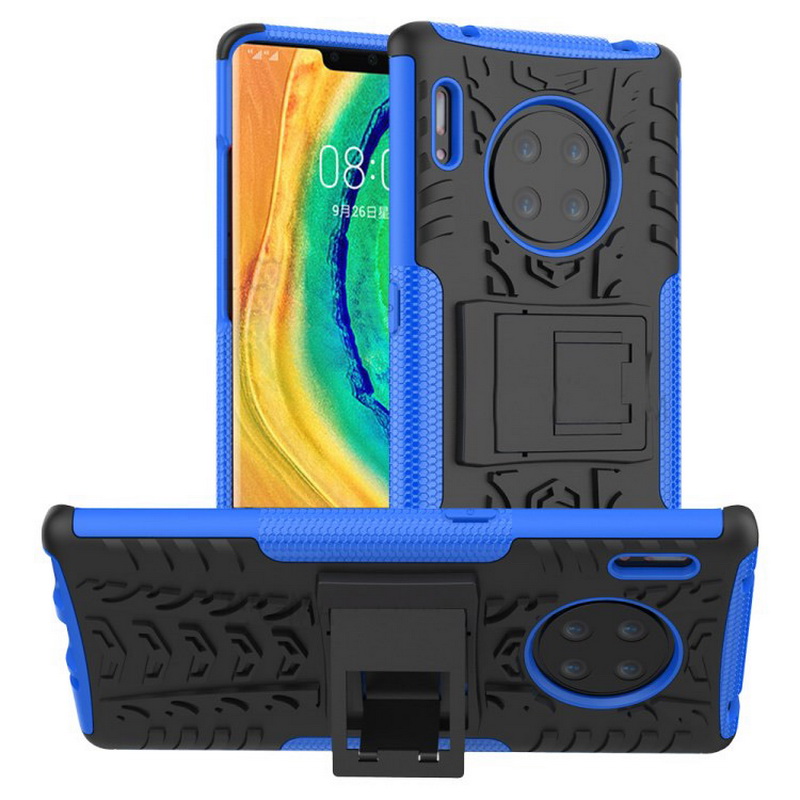Case Huawei Mate 30 Pro #เคสฝาหลังกันลื่น Cool Tyre Pattern Kickstand (PC + TPU)