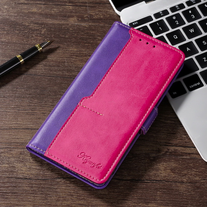 เคส Samsung Galaxy S23 Ultra 5G #เคสฝาพับปกหนังสไตล์วินเทจแบบกระเป๋าสตางค์ออกแบบสีทูโทน Flip Leather Case