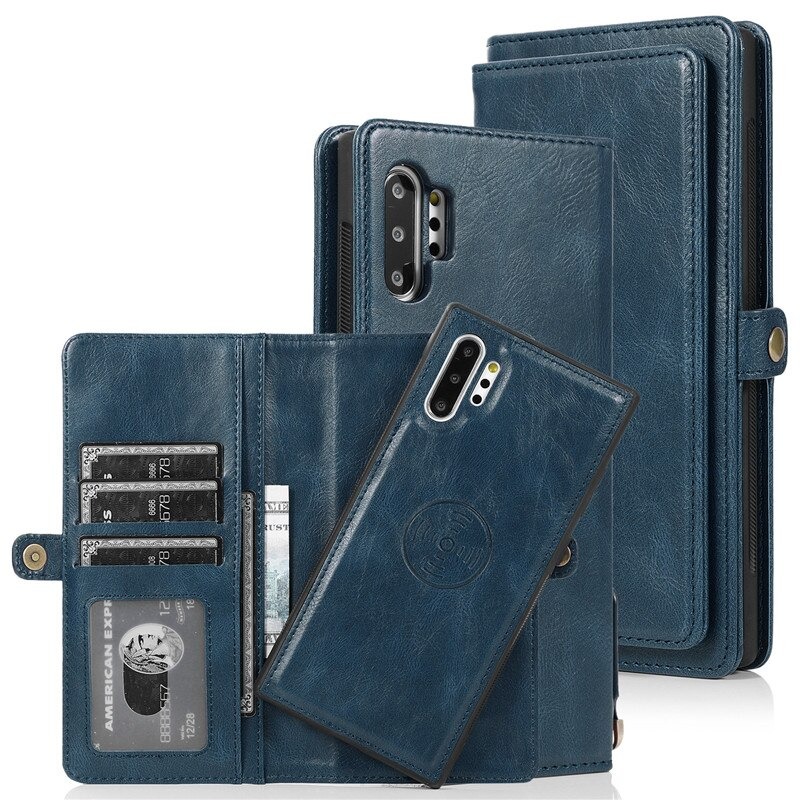 เคส Samsung Galaxy Note 10+ #เคสหนังฝาพับสไตล์กระเป๋าสตางค์ PU Wallet Split Leather 2 in 1 Card Slot + Money slot + Magnetic Separable Shell