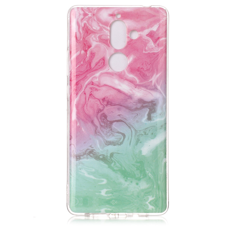 Case Nokia 7 plus #เคสฝาหลัง TPU นิ่มพิมพ์ลายรูปแบบลายหินอ่อน
