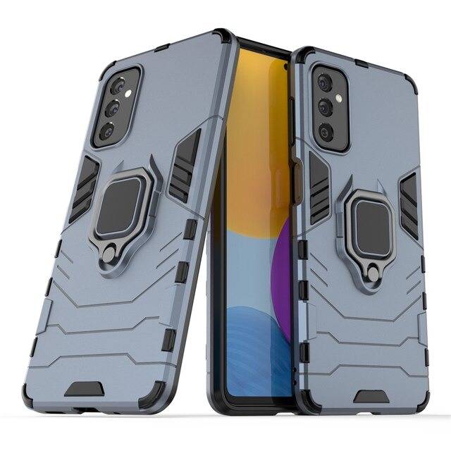 Case Samsung Galaxy M52 5G #เคสฝาหลังพลาสติกแข็ง +TPU Hybrid Case มีแหวนสวมนิ้วโลหะ