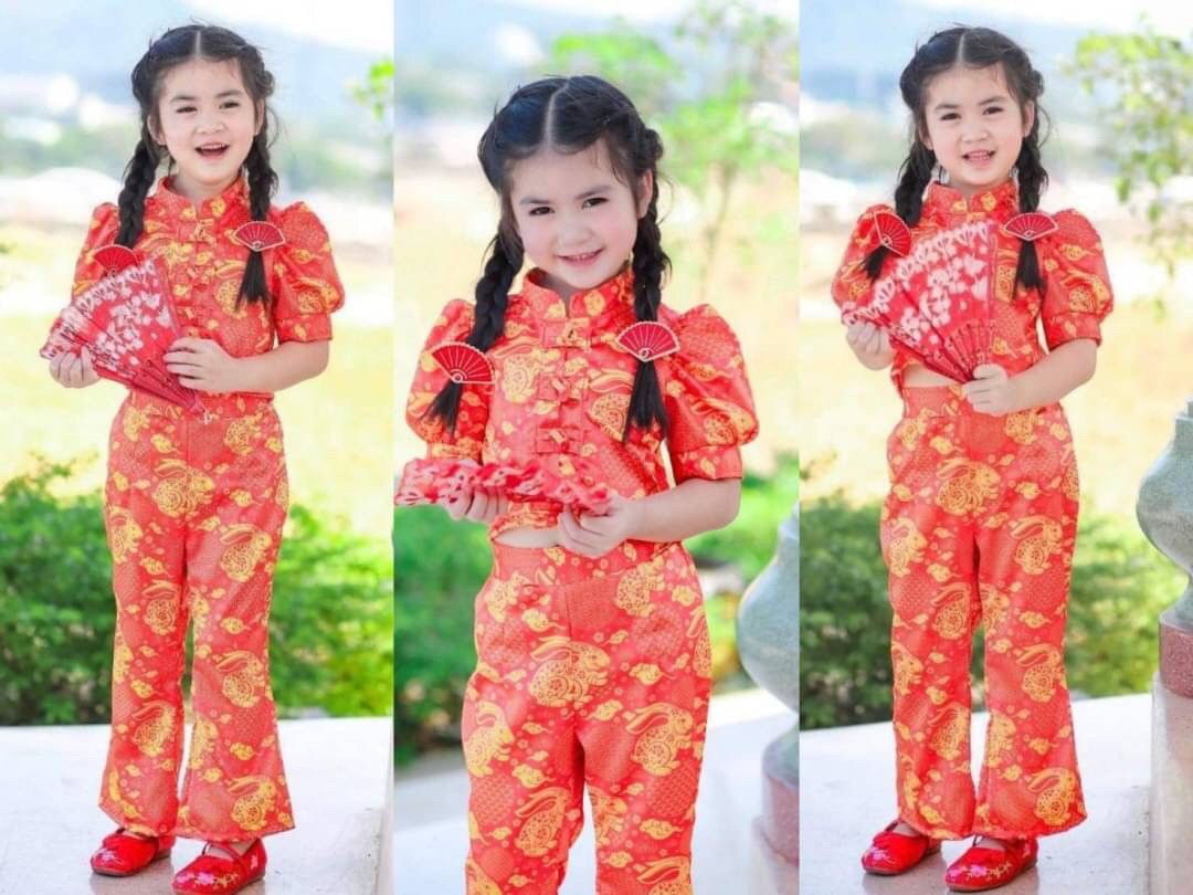 ชุดจีนเด็กหญิง setกางเกง