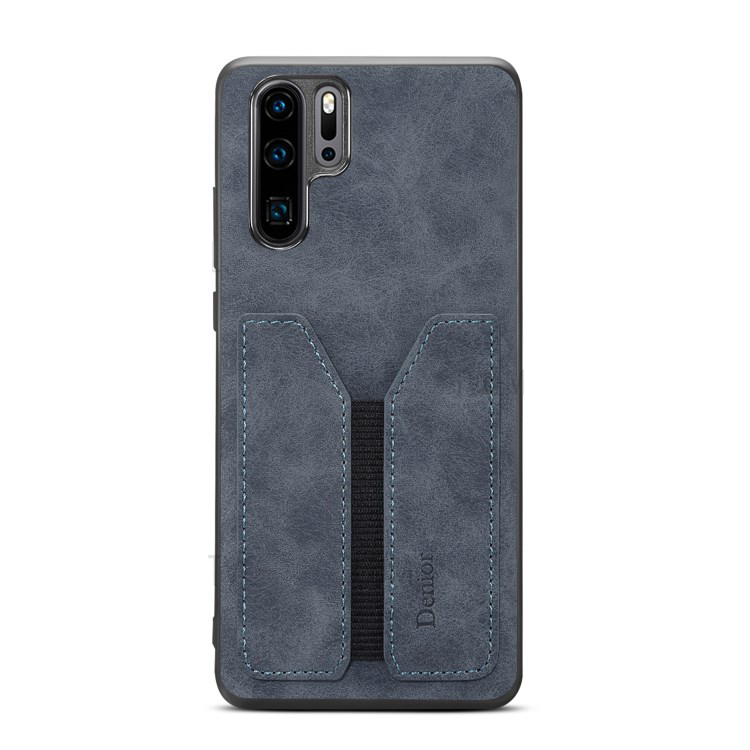 Case Huawei P30 Pro #เคสฝาหลัง TPU เคลือบหนัง PU มีช่องเสียบการ์ดแถบยืดหยุ่น