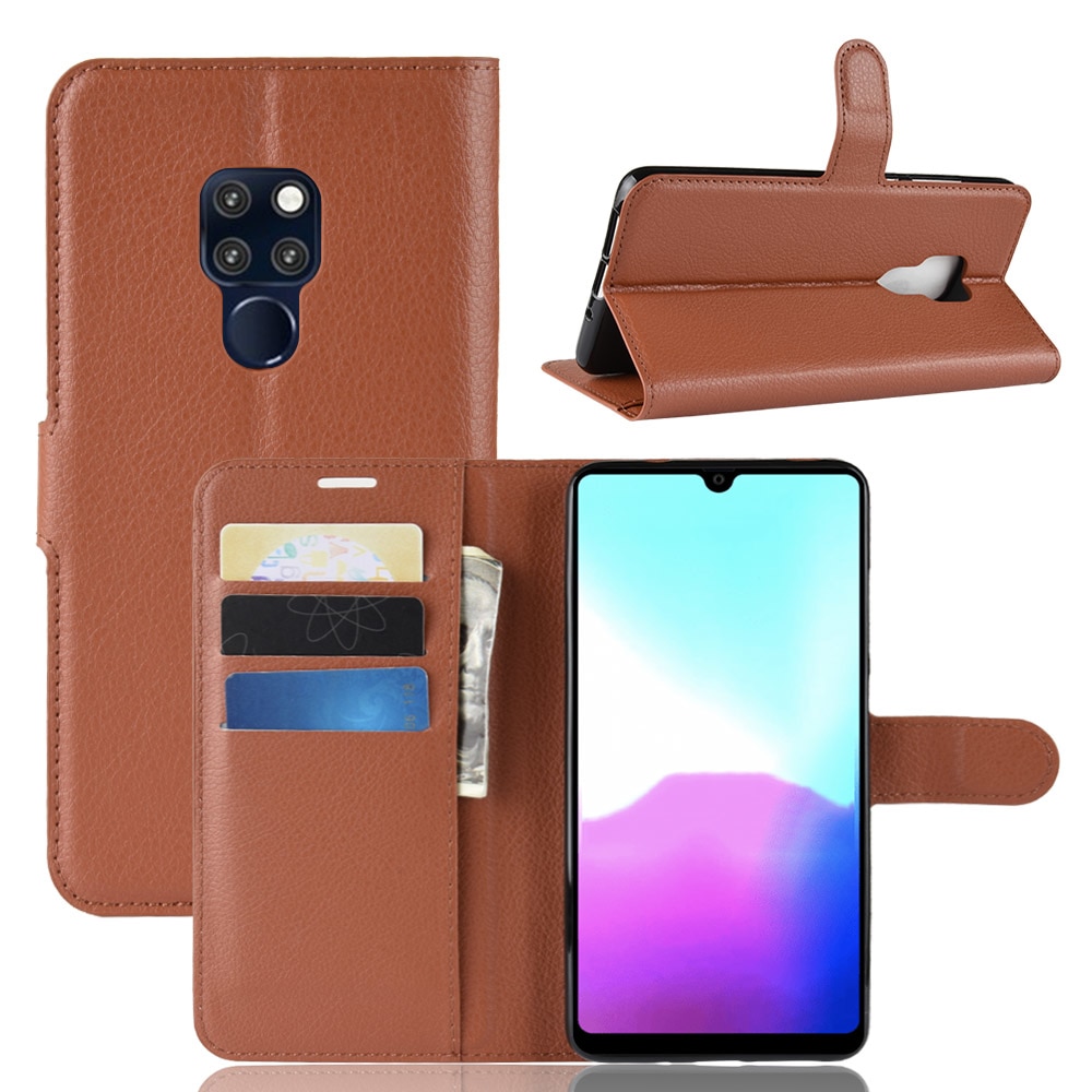 Case Huawei Mate 20 X #เคสฝาพับสไตล์กระเป๋าสตางค์หนัง PU ผิวลิ้นจี่สีสีนสวยงามทันสมัย