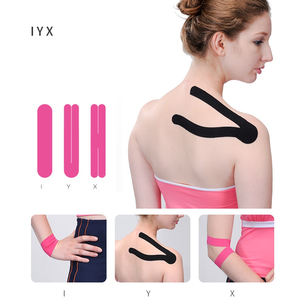 เทปบำบัด เทปติดกล้ามเนื้อ เทปพยุงกล้ามกล้ามเนื้อ 1 ชุดมี 10 เส้น (P02)