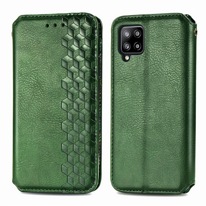เคส Samsung Galaxy A42 5G #เคสฝาพับแบบกระเป๋าสตางค์ Magnetic Flip Wallet Bracket Leather Lattice TPU Phone Case