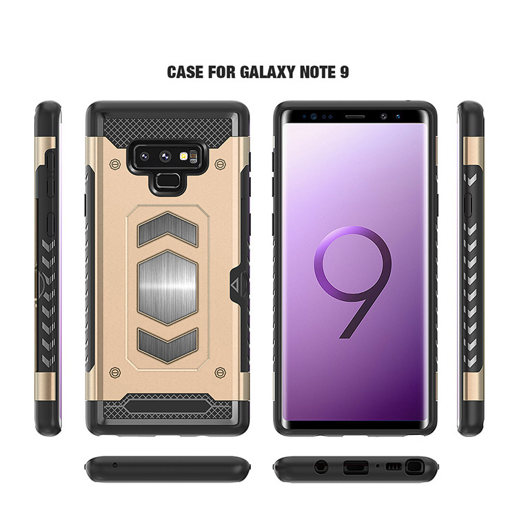 เคส Samsung Galaxy Note 9 #เคสฝาหลัง พลาสติก + TPU มีช่องเสียบการ์ด (Built-in Magnetic Holder Metal Sheet)