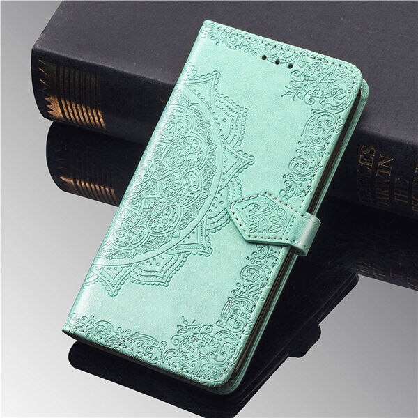 Case iPhone 11 Pro Max#เคสฝาพับหนัง PU ผิวลายนูน Embossed Mandala Flower Leather Wallet