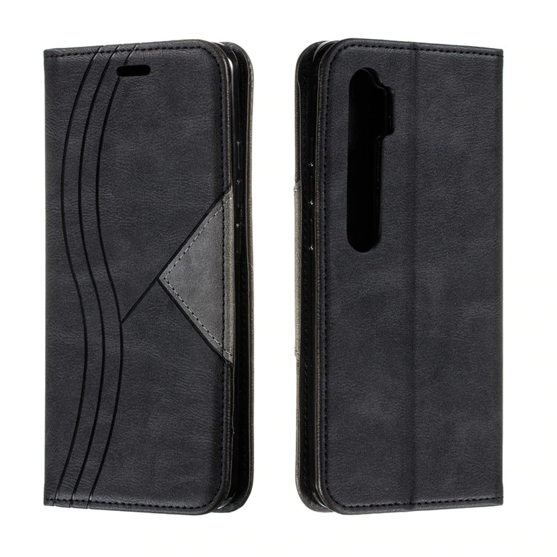 Case Xiaomi Mi Note 10 Pro #เคสฝาพับหนัง PU มีช่องเสียบ ID บัตรอื่นๆในตัว Geometric Pattern Leather Card Holder Protective