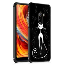 เคส Xiaomi Mi Mix 2 #เคสฝาหลังTPUนิ่ม สีดำพิมพ์ลายนูน 3Dรูปแบบสวยงามทันสมัย